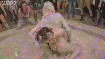 Messy Wrestling: Brunette VS. Black-Haired - Blouse Beauties Bust A Move In The Mud! Topless Toppies ... Screencap 24 on sinx.preview.netperv.com