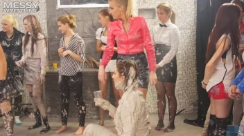 Messy Wrestling: Brunette VS. Black-Haired - Blouse Beauties Bust A Move In The Mud! Topless Toppies ... Screencap 38 on sinx.preview.netperv.com