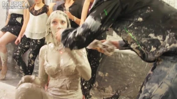 Messy Wrestling: Brunette VS. Black-Haired - Blouse Beauties Bust A Move In The Mud! Topless Toppies ... Screencap 39 on sinx.preview.netperv.com