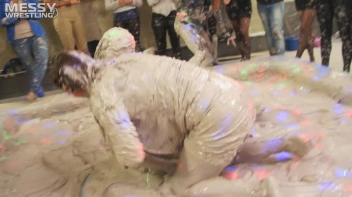 Messy Wrestling: Brunette VS. Black-Haired - Blouse Beauties Bust A Move In The Mud! Topless Toppies ... Screencap 49 on sinx.preview.netperv.com