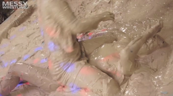 Messy Wrestling: Brunette VS. Black-Haired - Blouse Beauties Bust A Move In The Mud! Topless Toppies ... Screencap 65 on sinx.preview.netperv.com