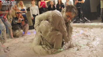 Messy Wrestling: Brunette VS. Black-Haired - Blouse Beauties Bust A Move In The Mud! Topless Toppies ... Screencap 55 on sinx.preview.netperv.com