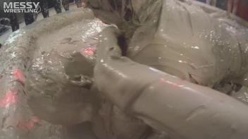 Messy Wrestling: Brunette VS. Black-Haired - Blouse Beauties Bust A Move In The Mud! Topless Toppies ... Screencap 63 on sinx.preview.netperv.com