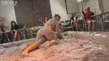 Muddy Wrestling: Busty Satin, Leather/Denim & Casual Slam - 3 Amateur Battles - Audience vs Audience Screencap 17 on sinx.preview.netperv.com