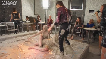 Muddy Wrestling: Busty Satin, Leather/Denim & Casual Slam - 3 Amateur Battles - Audience vs Audience Screencap 39 on sinx.preview.netperv.com