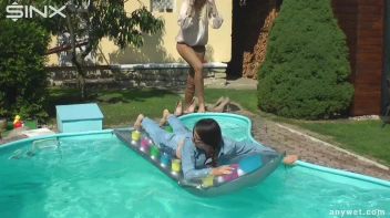 Besties Nearly Get Caught Playing In Backyard Pool! Screencap 5 on sinx.preview.netperv.com