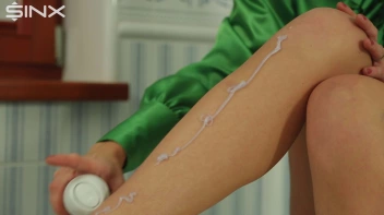 Fully Clothed Blonde Shaves Her Long Legs Screencap 4 on sinx.preview.netperv.com