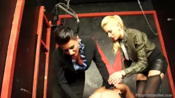 Fully Clothed FemDoms Enjoy Their Fuck Slave Screencap 4 on sinx.preview.netperv.com
