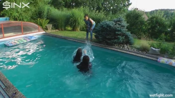 Three wild girls in pool cat fight Screencap 18 on sinx.preview.netperv.com