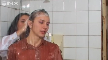 Raven Haired Babes Lather Up Their Hair Screencap 23 on sinx.preview.netperv.com