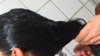 Raven Haired Babes Lather Up Their Hair Screencap 71 on sinx.preview.netperv.com
