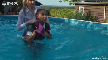 Blonde Fights Her Maid In The Pool Screencap 50 on sinx.preview.netperv.com