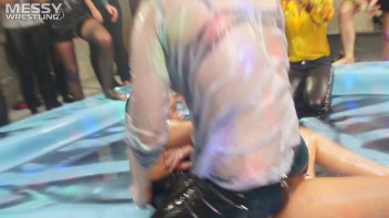 Messy Wrestling: Royal Oil Smackdown - Get Her Down And Slop Around! 2 Audience Fights! Screencap 22 on sinx.preview.netperv.com