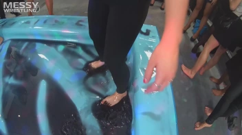 Messy Wrestling: Royal Oil Smackdown - Get Her Down And Slop Around! 2 Audience Fights! Screencap 5 on sinx.preview.netperv.com