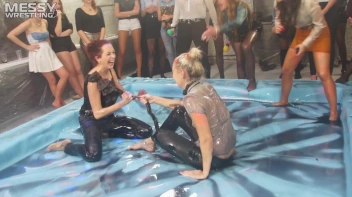 Messy Wrestling: Royal Oil Smackdown - Get Her Down And Slop Around! 2 Audience Fights! Screencap 56 on sinx.preview.netperv.com