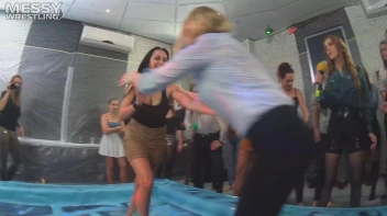 Messy Wrestling: Royal Oil Smackdown - Get Her Down And Slop Around! 2 Audience Fights! Screencap 6 on sinx.preview.netperv.com
