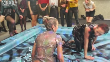 Messy Wrestling: Royal Oil Smackdown - Get Her Down And Slop Around! 2 Audience Fights! Screencap 80 on sinx.preview.netperv.com