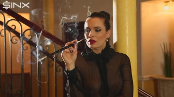 Seductive Babe With Red Lips Enjoys Smoking Screencap 27 on sinx.preview.netperv.com