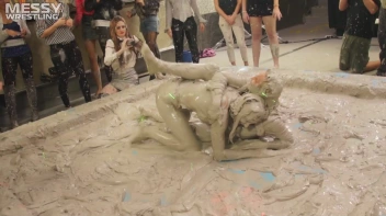Messy Wrestling: Tattooed Beauty, Ripped Clothes & Lots Of Mud Covered Booby & Booty! Screencap 72 on sinx.preview.netperv.com