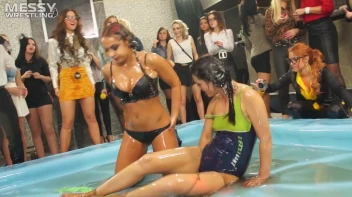 Messy Wrestling: Battle Babes Clothes Rippin',  Freaky Swimmin' And Action Sweatin' In The Oil!!! Screencap 92 on sinx.preview.netperv.com
