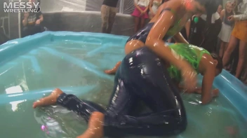 Messy Wrestling: Battle Babes Clothes Rippin',  Freaky Swimmin' And Action Sweatin' In The Oil!!! Screencap 44 on sinx.preview.netperv.com