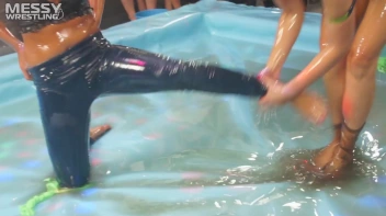 Messy Wrestling: Battle Babes Clothes Rippin',  Freaky Swimmin' And Action Sweatin' In The Oil!!! Screencap 57 on sinx.preview.netperv.com