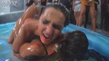 Messy Wrestling: Battle Babes Clothes Rippin',  Freaky Swimmin' And Action Sweatin' In The Oil!!! Screencap 77 on sinx.preview.netperv.com