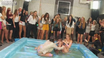 Messy Wrestling: Shiny, Slimy, And Ready To Rip It Up In The Oil!  Classy Babe Throw-Down!! Screencap 84 on sinx.preview.netperv.com