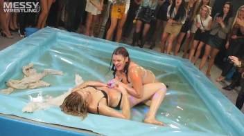 Messy Wrestling: Shiny, Slimy, And Ready To Rip It Up In The Oil!  Classy Babe Throw-Down!! Screencap 90 on sinx.preview.netperv.com