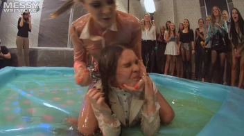 Messy Wrestling: Shiny, Slimy, And Ready To Rip It Up In The Oil!  Classy Babe Throw-Down!! Screencap 29 on sinx.preview.netperv.com