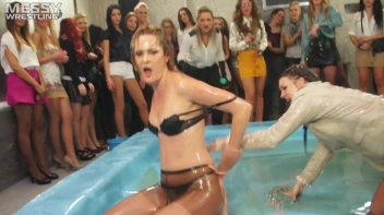 Messy Wrestling: Shiny, Slimy, And Ready To Rip It Up In The Oil!  Classy Babe Throw-Down!! Screencap 53 on sinx.preview.netperv.com