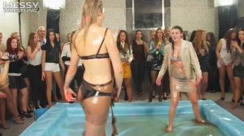 Messy Wrestling: Shiny, Slimy, And Ready To Rip It Up In The Oil!  Classy Babe Throw-Down!! Screencap 82 on sinx.preview.netperv.com