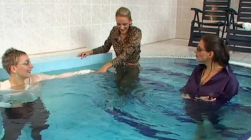 Clothed Bitchy Trio Get Wet In Pool Screencap 70 on sinx.preview.netperv.com