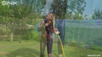 Messy blonde hoses herself down Screencap 29 on sinx.preview.netperv.com