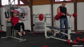 Blonde Gym Babe Dominates With Tickling Screencap 1 on sinx.preview.netperv.com