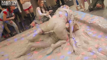 Messy Wrestling: Tattooed Beauty, Ripped Clothes & Lots Of Mud Covered Booby & Booty! Screencap 28 on sinx.preview.netperv.com