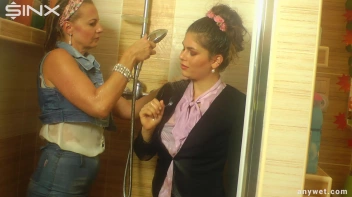 Two fully-clothed girls get wet in the shower Screencap 32 on sinx.preview.netperv.com