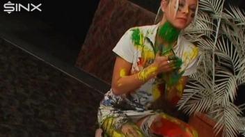 Wet And Messy Paint Play With Sexy Blonde Screencap 42 on sinx.preview.netperv.com