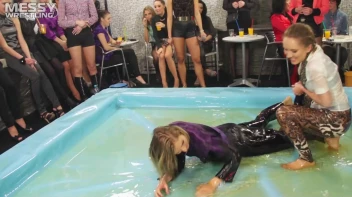 Messy Wrestling: Shiny, Slimy, And Ready To Rumble In Oil! Dunk This Bitch & Tear Her Clothes!!! Screencap 13 on sinx.preview.netperv.com
