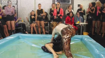 Messy Wrestling: Shiny, Slimy, And Ready To Rumble In Oil! Dunk This Bitch & Tear Her Clothes!!! Screencap 19 on sinx.preview.netperv.com