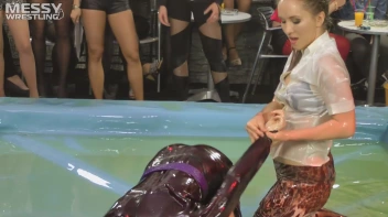 Messy Wrestling: Shiny, Slimy, And Ready To Rumble In Oil! Dunk This Bitch & Tear Her Clothes!!! Screencap 34 on sinx.preview.netperv.com