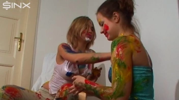 Crazy Girls Paint Their Clothes Together Screencap 15 on sinx.preview.netperv.com