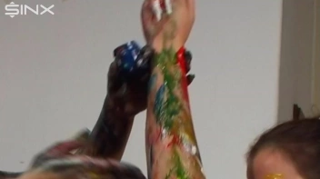 Crazy Girls Paint Their Clothes Together Screencap 28 on sinx.preview.netperv.com
