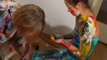 Crazy Girls Paint Their Clothes Together Screencap 30 on sinx.preview.netperv.com