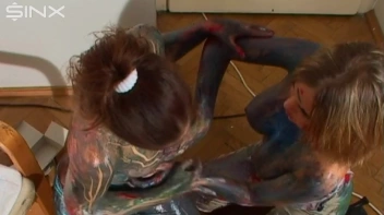 Crazy Girls Paint Their Clothes Together Screencap 49 on sinx.preview.netperv.com