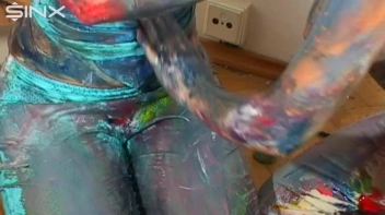 Crazy Girls Paint Their Clothes Together Screencap 52 on sinx.preview.netperv.com
