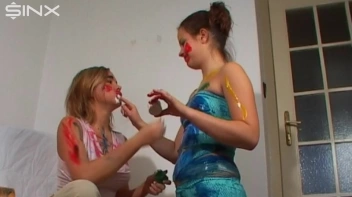 Crazy Girls Paint Their Clothes Together Screencap 7 on sinx.preview.netperv.com