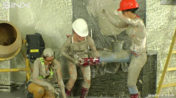 Naughty construction girls get messy with plaster Screencap 47 on sinx.preview.netperv.com
