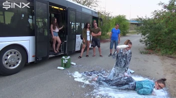 Bitchy Europeans Get Drenched In Milk Outside Screencap 35 on sinx.preview.netperv.com