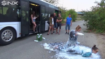 Bitchy Europeans Get Drenched In Milk Outside Screencap 37 on sinx.preview.netperv.com